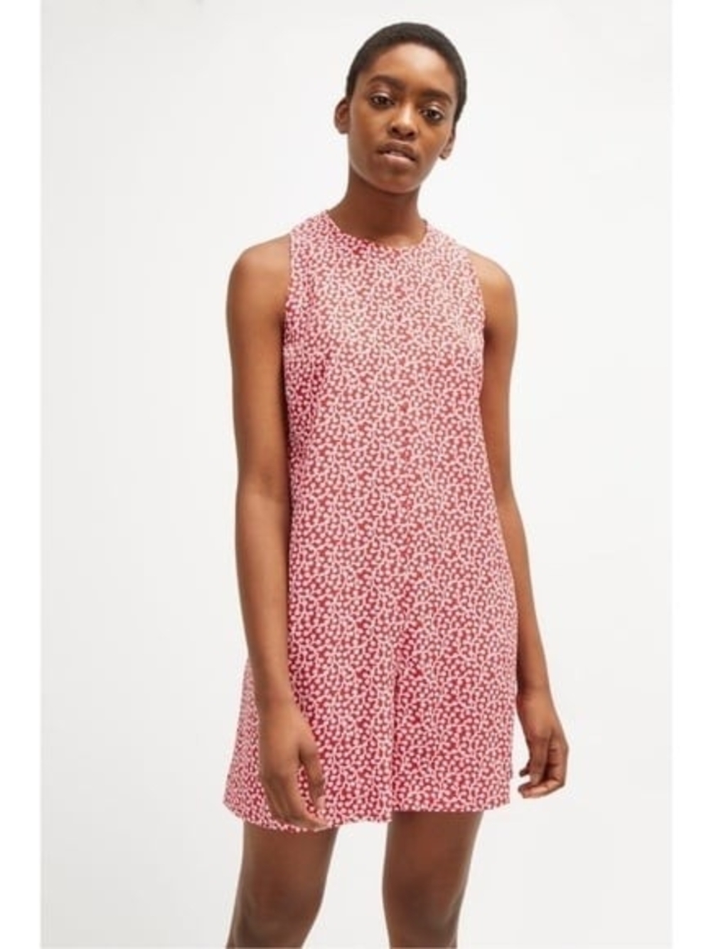 French Connection Red Printed Sleeveless Mini Jumpsuit Sz4 New Without Tag